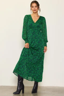 SKIES ARE BLUE Lily Print Longsleeve Maxi Dress* Maxi Dresses