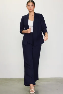 SKIES ARE BLUE Linen Blend Three-Quarter Sleeve Blazer* Blazers
