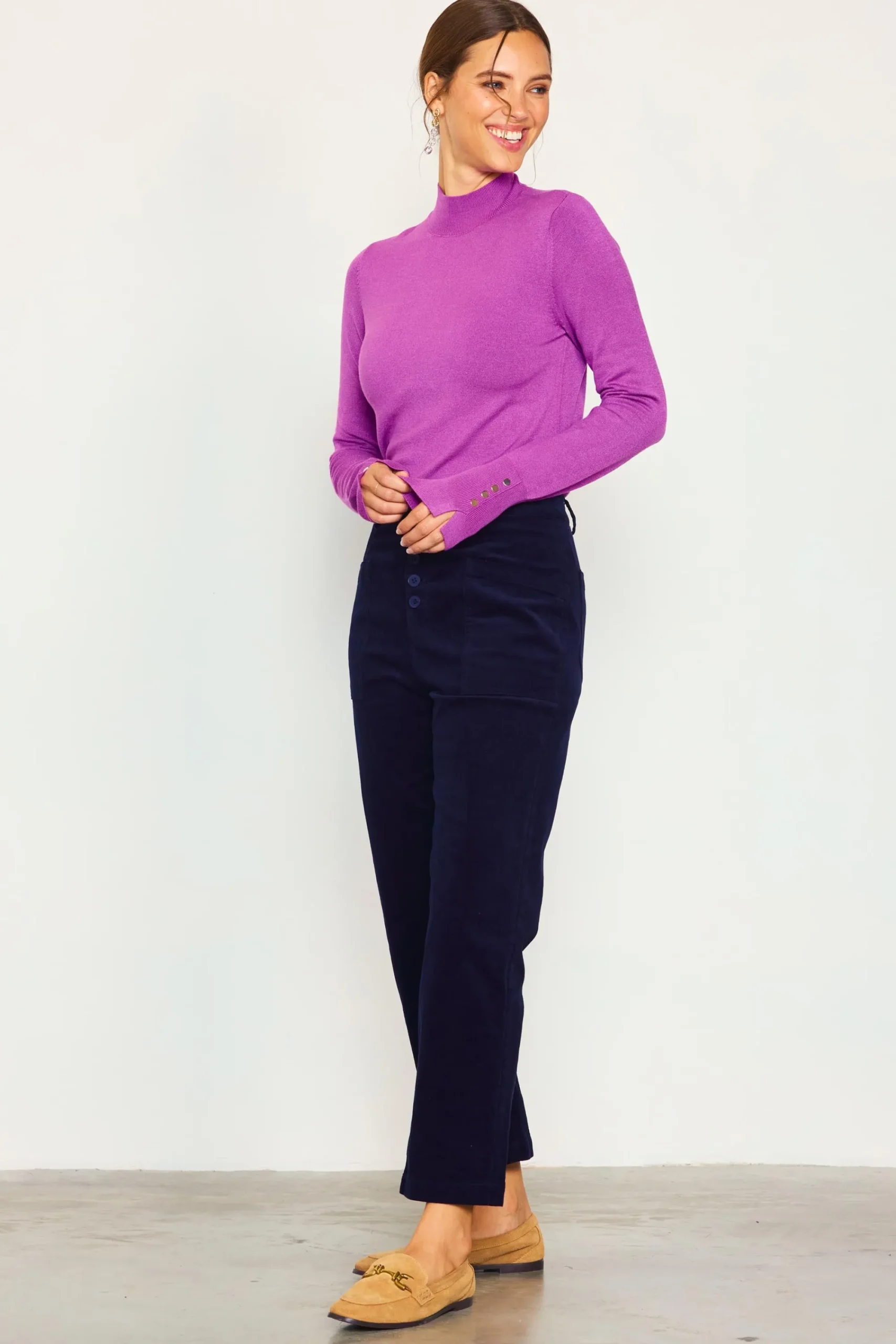 SKIES ARE BLUE Longsleeve Mock Neck Sweater* Long Sleeve Tops|Sweaters