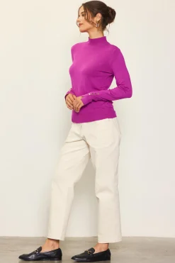 SKIES ARE BLUE Longsleeve Mock Neck Sweater* Long Sleeve Tops|Sweaters