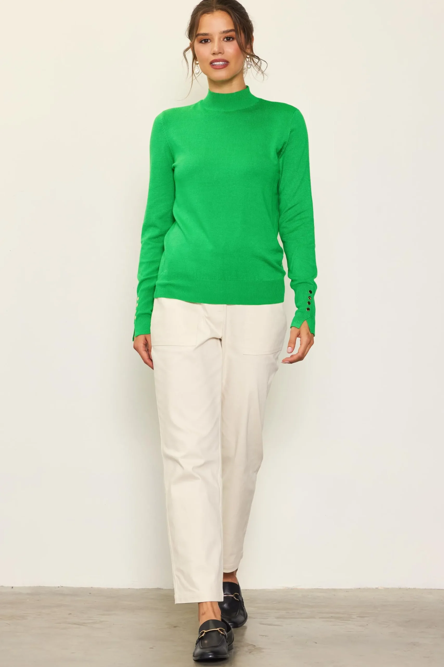 SKIES ARE BLUE Longsleeve Mock Neck Sweater* Long Sleeve Tops|Sweaters