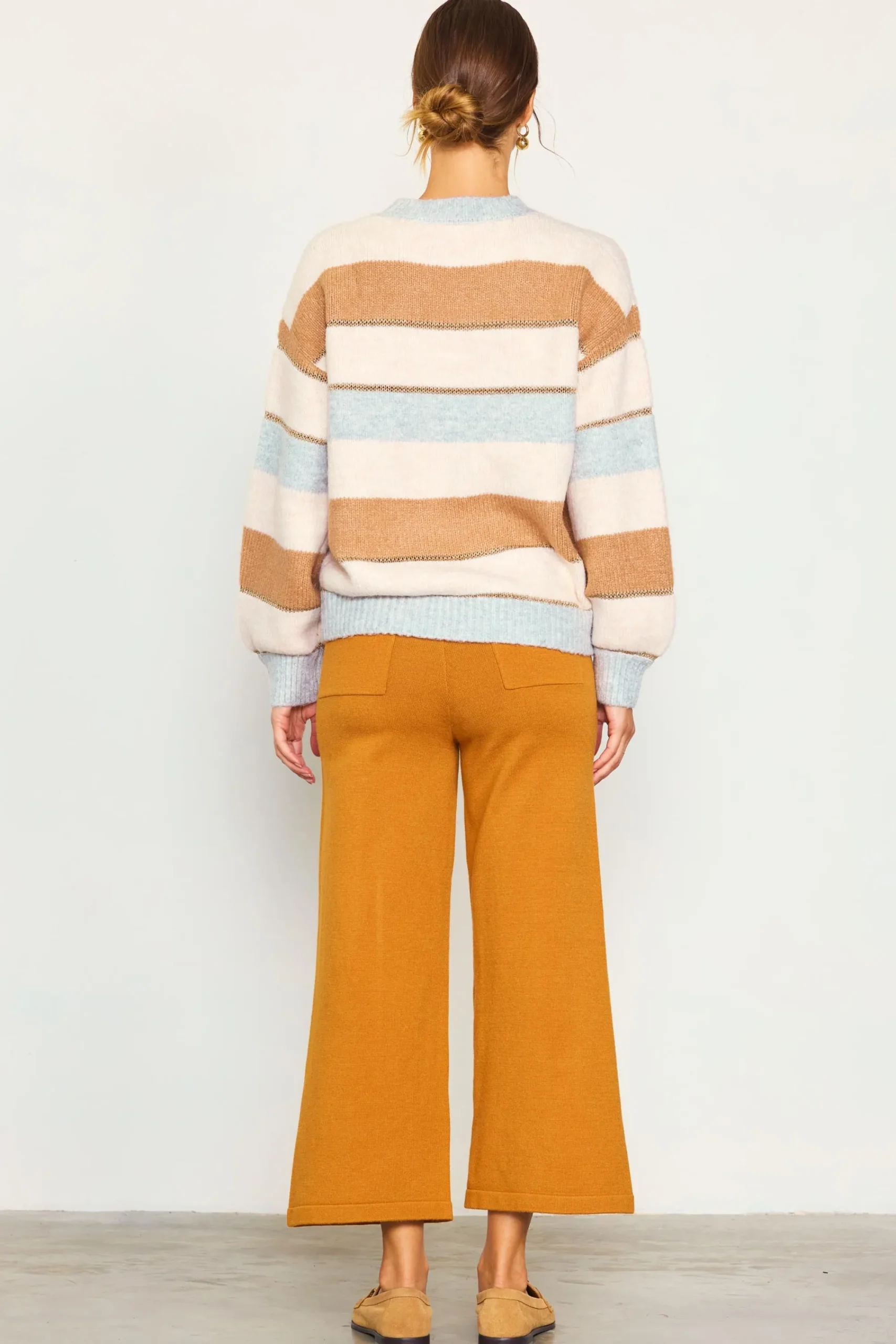 SKIES ARE BLUE Lurex Stripe Oversized Sweater* Sweaters