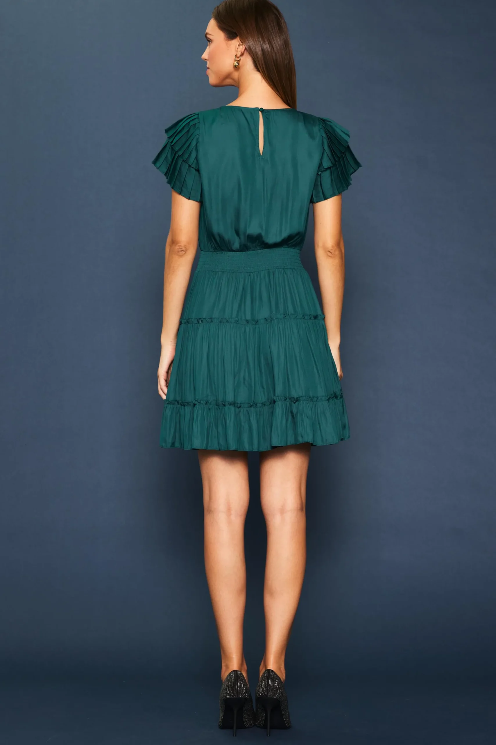 SKIES ARE BLUE Maya Short Sleeve Ruffled Mini Dress* Mini Dresses