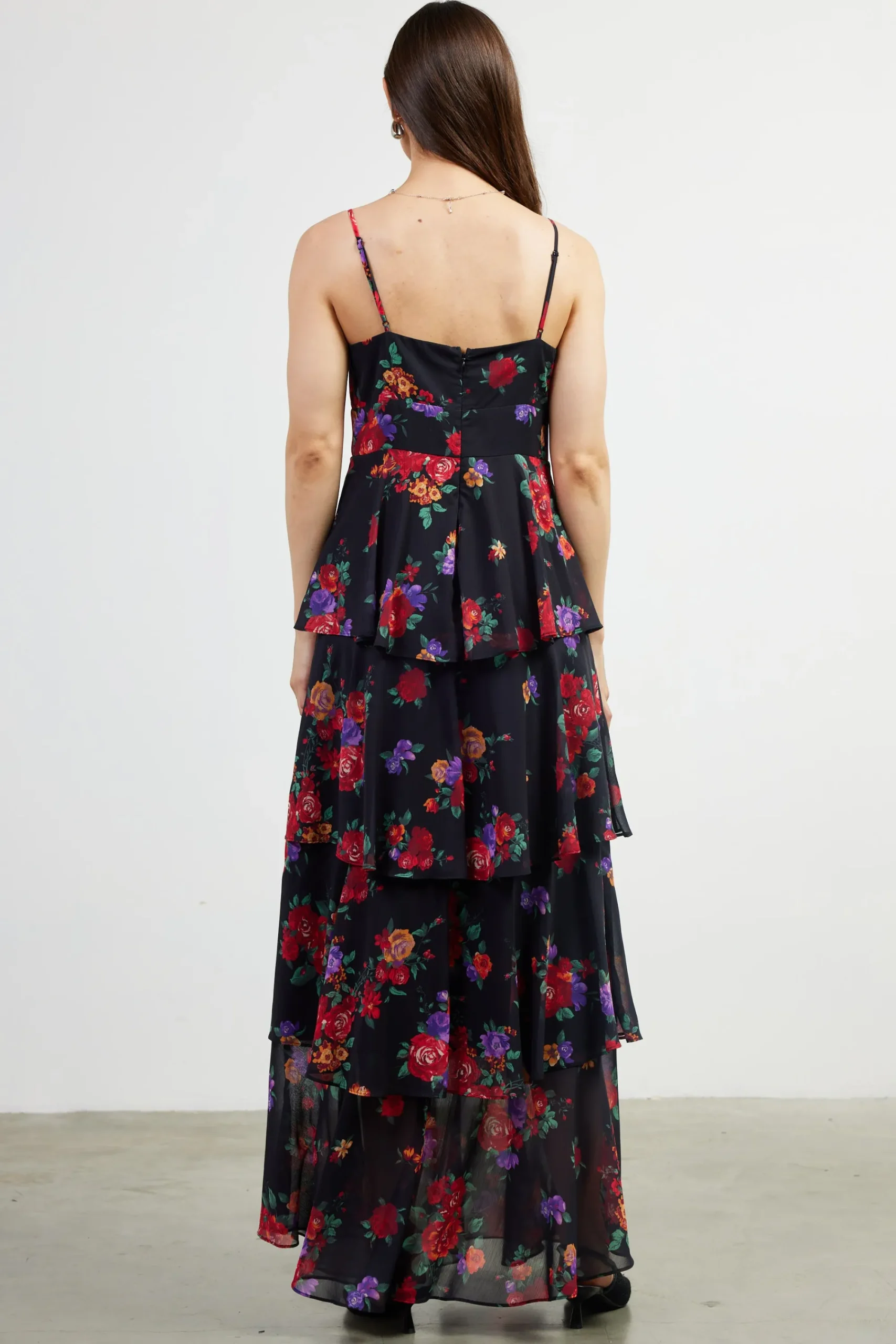 SKIES ARE BLUE Mel Floral Print Tiered Maxi Dress* Maxi Dresses