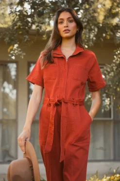 SKIES ARE BLUE Millie Utility Zip Jumpsuit* Jumpsuits