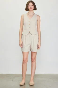 SKIES ARE BLUE Mélange Pleated Shorts* Shorts