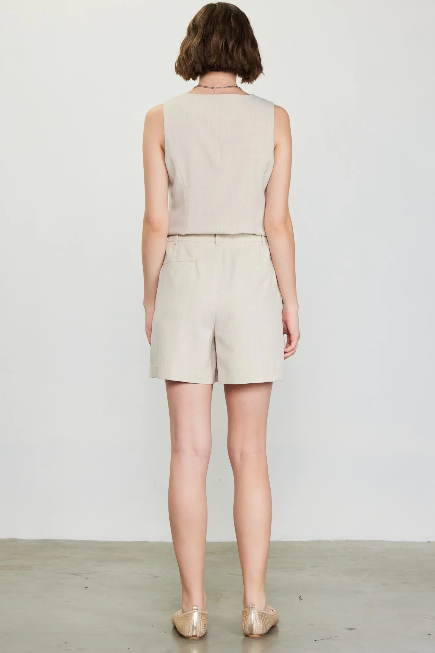 SKIES ARE BLUE Mélange Pleated Shorts* Shorts