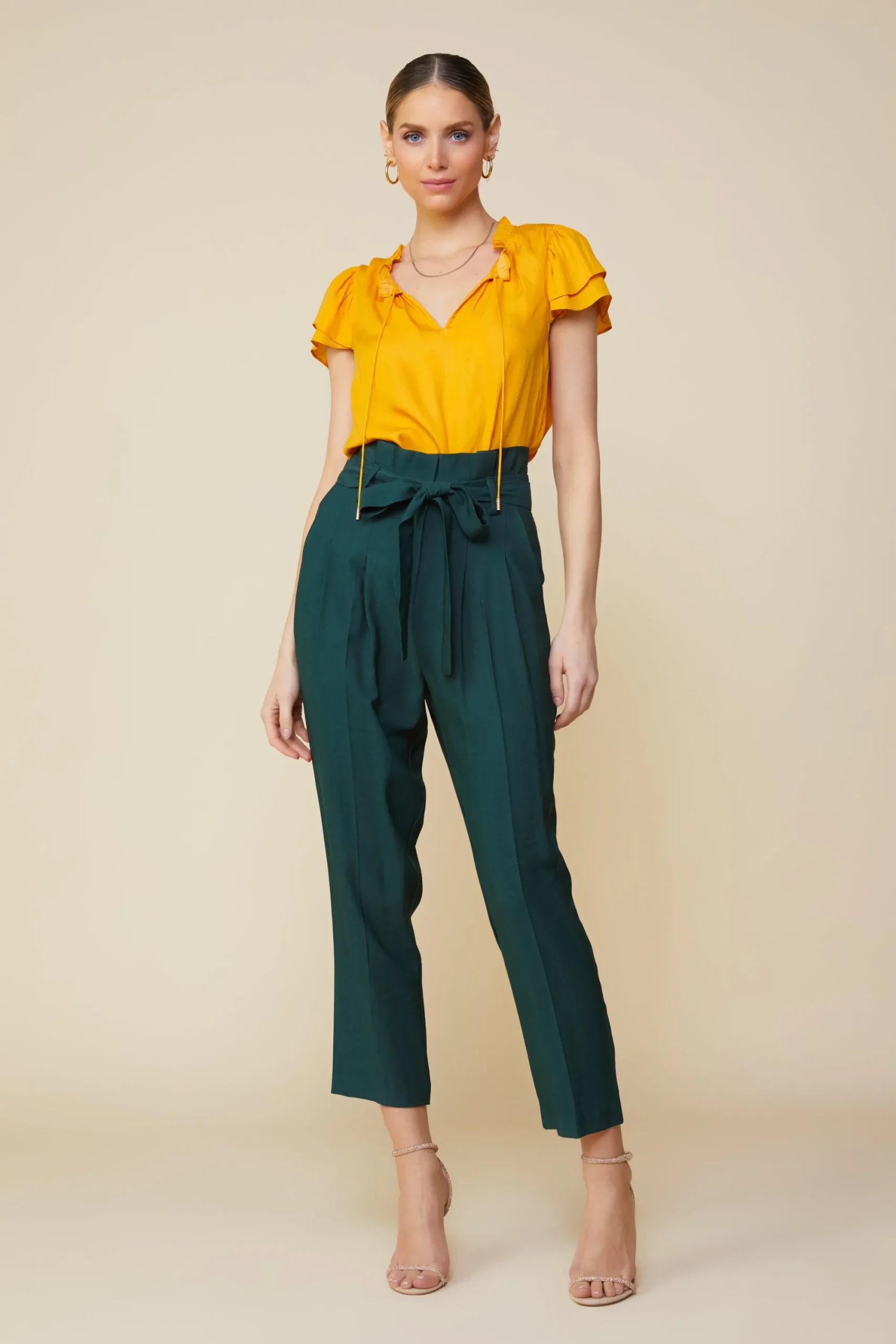 SKIES ARE BLUE Paper Bag Belted Pants* Pants