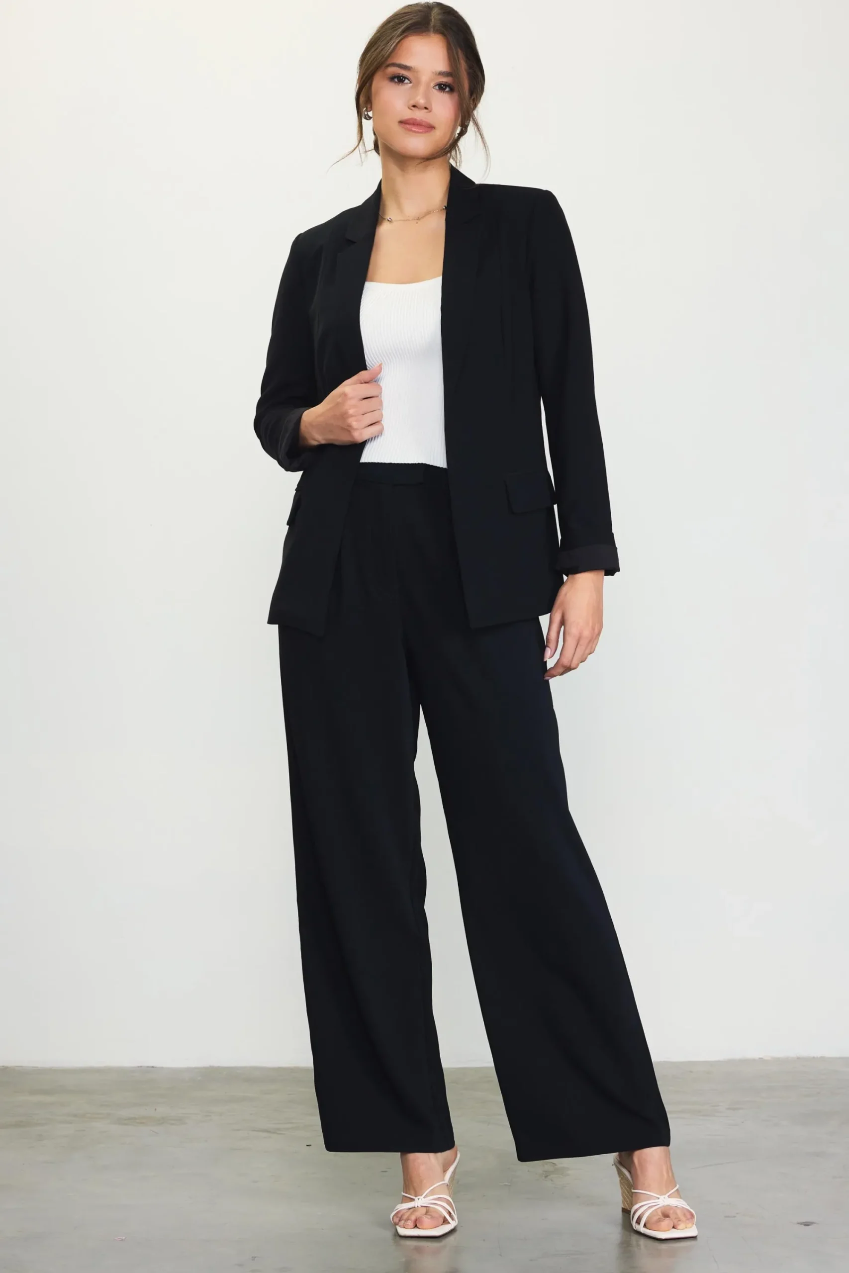 SKIES ARE BLUE Pintuck Wide Leg Trousers* Pants