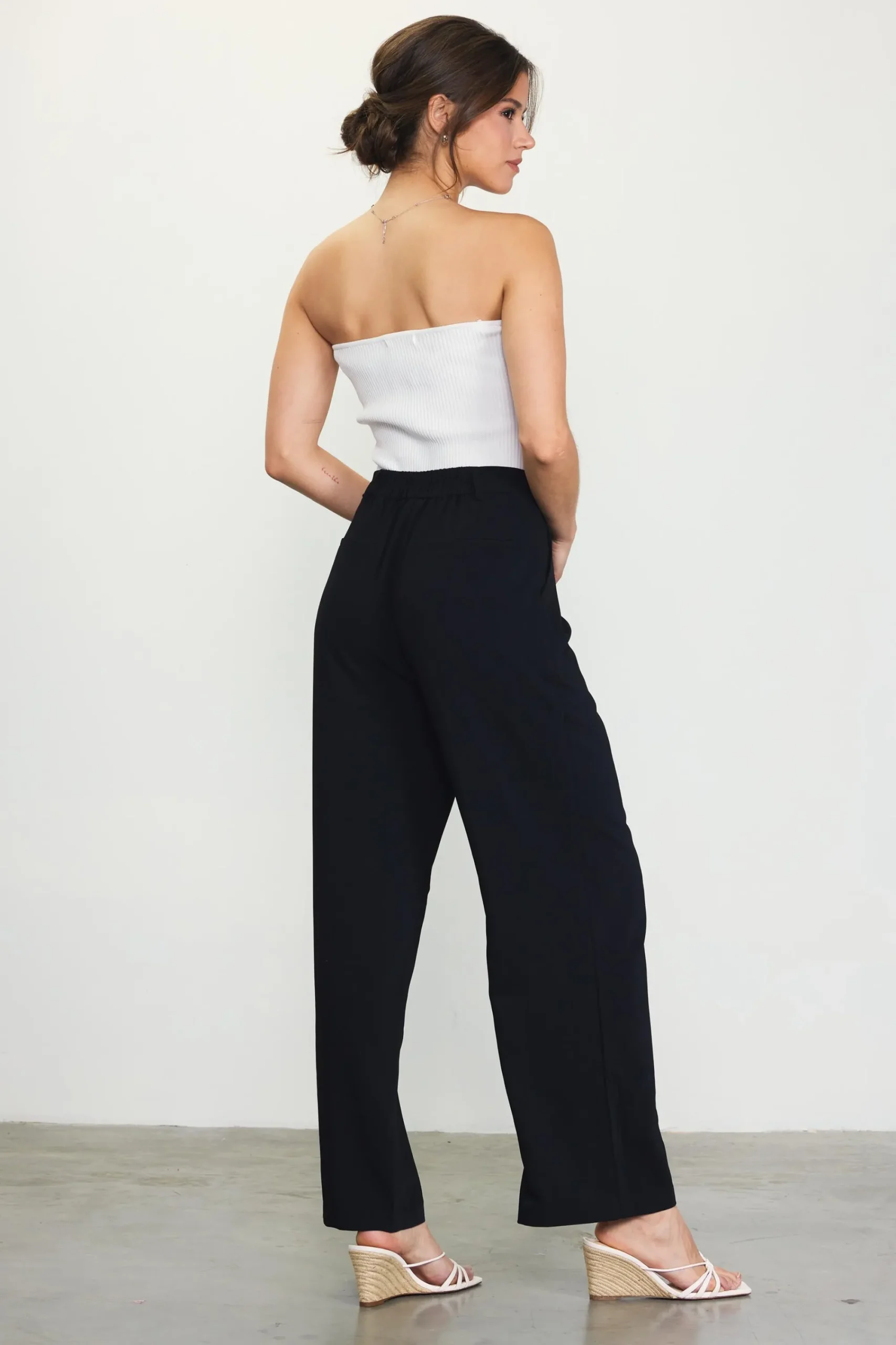 SKIES ARE BLUE Pintuck Wide Leg Trousers* Pants