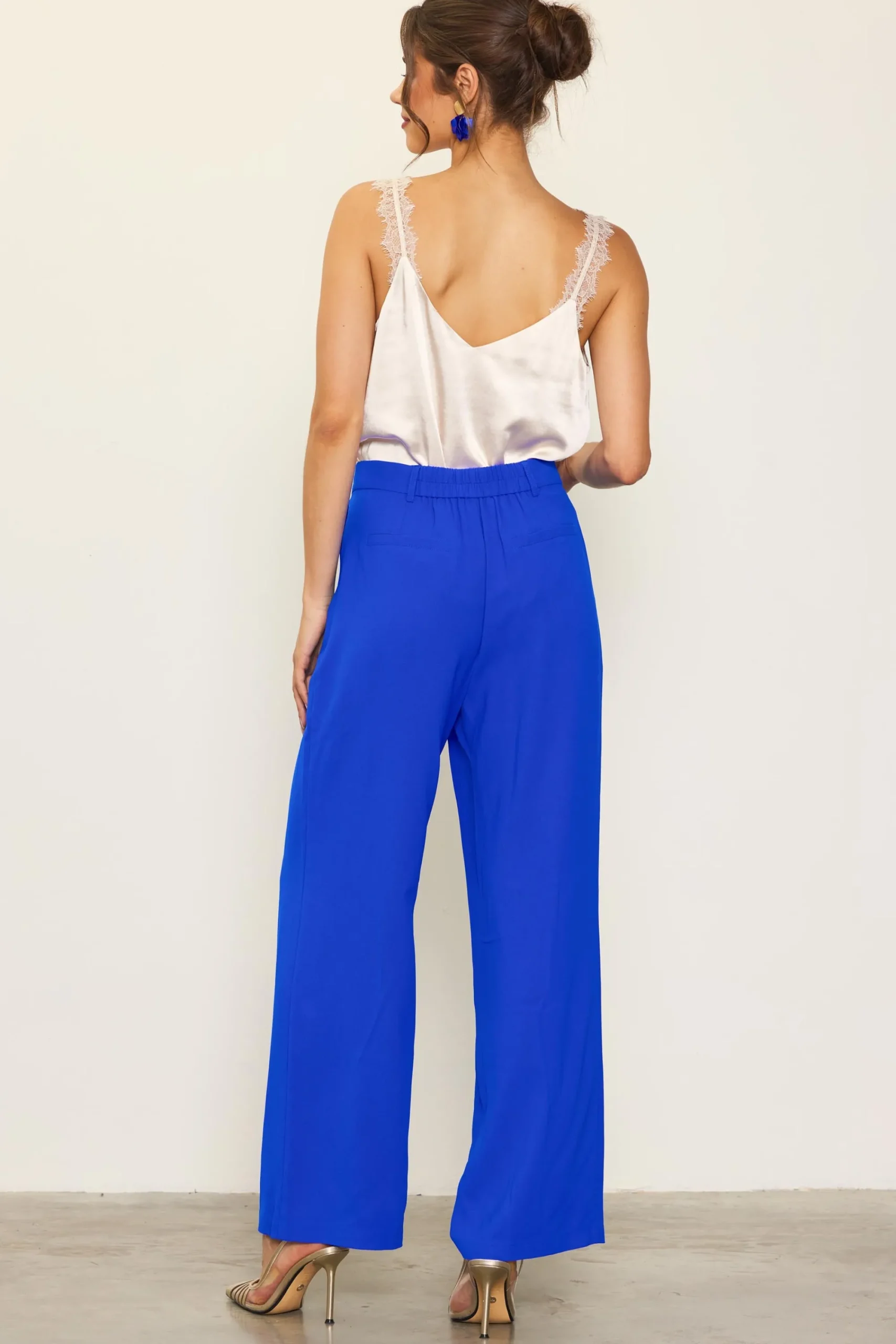 SKIES ARE BLUE Pintuck Wide Leg Trousers* Pants