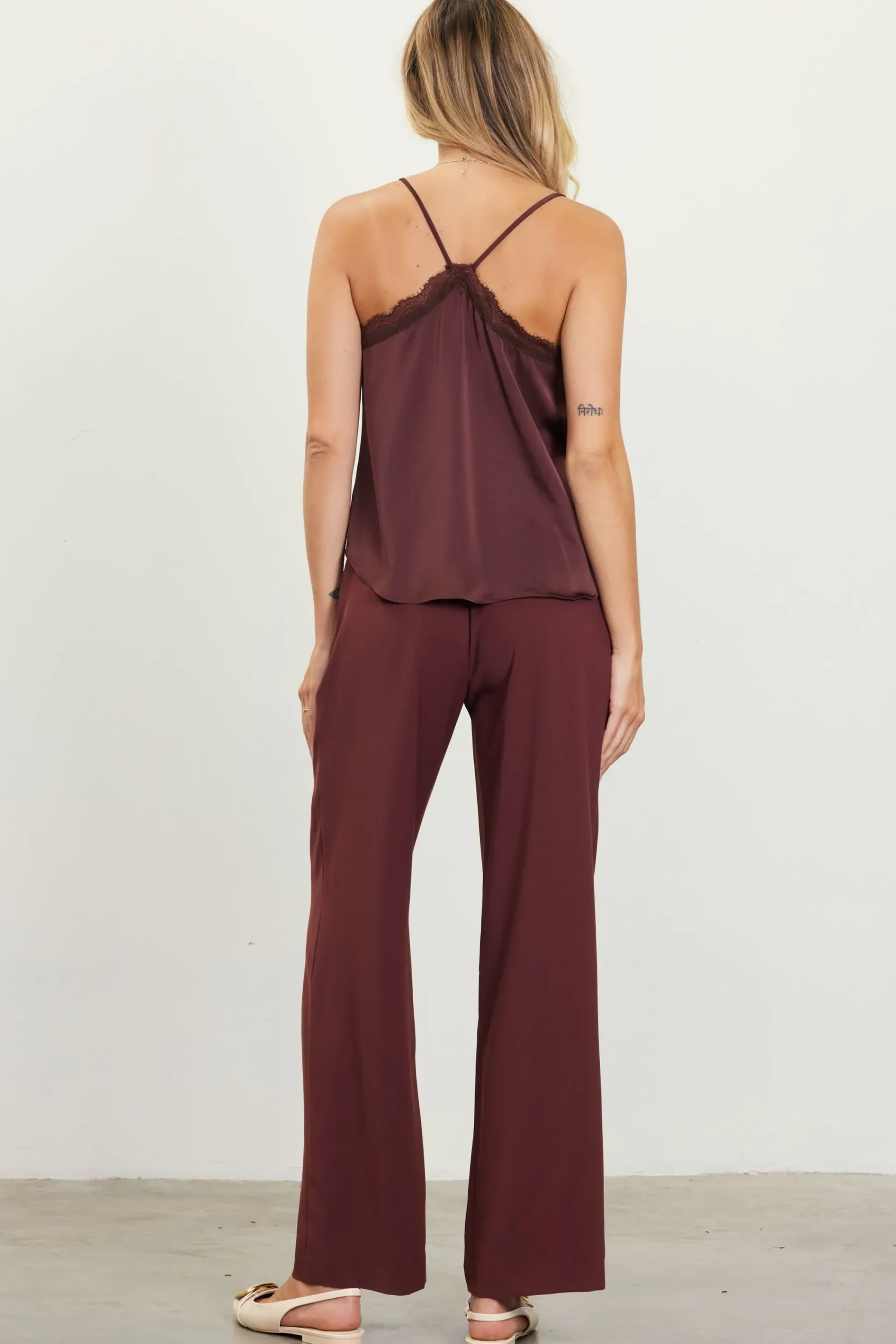SKIES ARE BLUE Pintuck Wide Leg Trousers* Pants