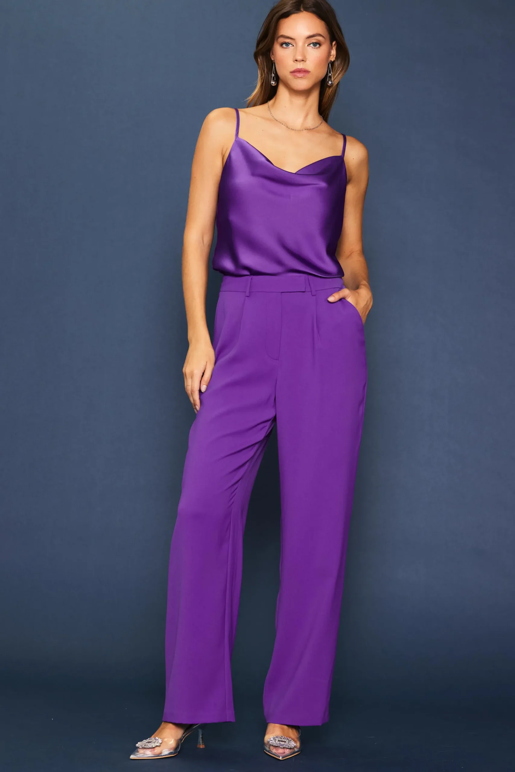 SKIES ARE BLUE Pintuck Wide Leg Trousers* Pants