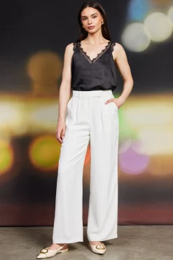 SKIES ARE BLUE Pintuck Wide Leg Trousers* Pants