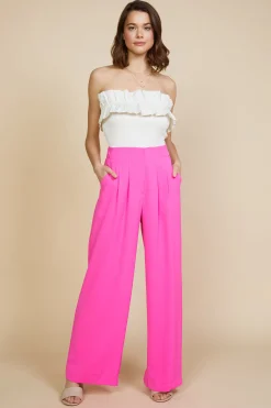 SKIES ARE BLUE Pintuck Wide Pants* Pants