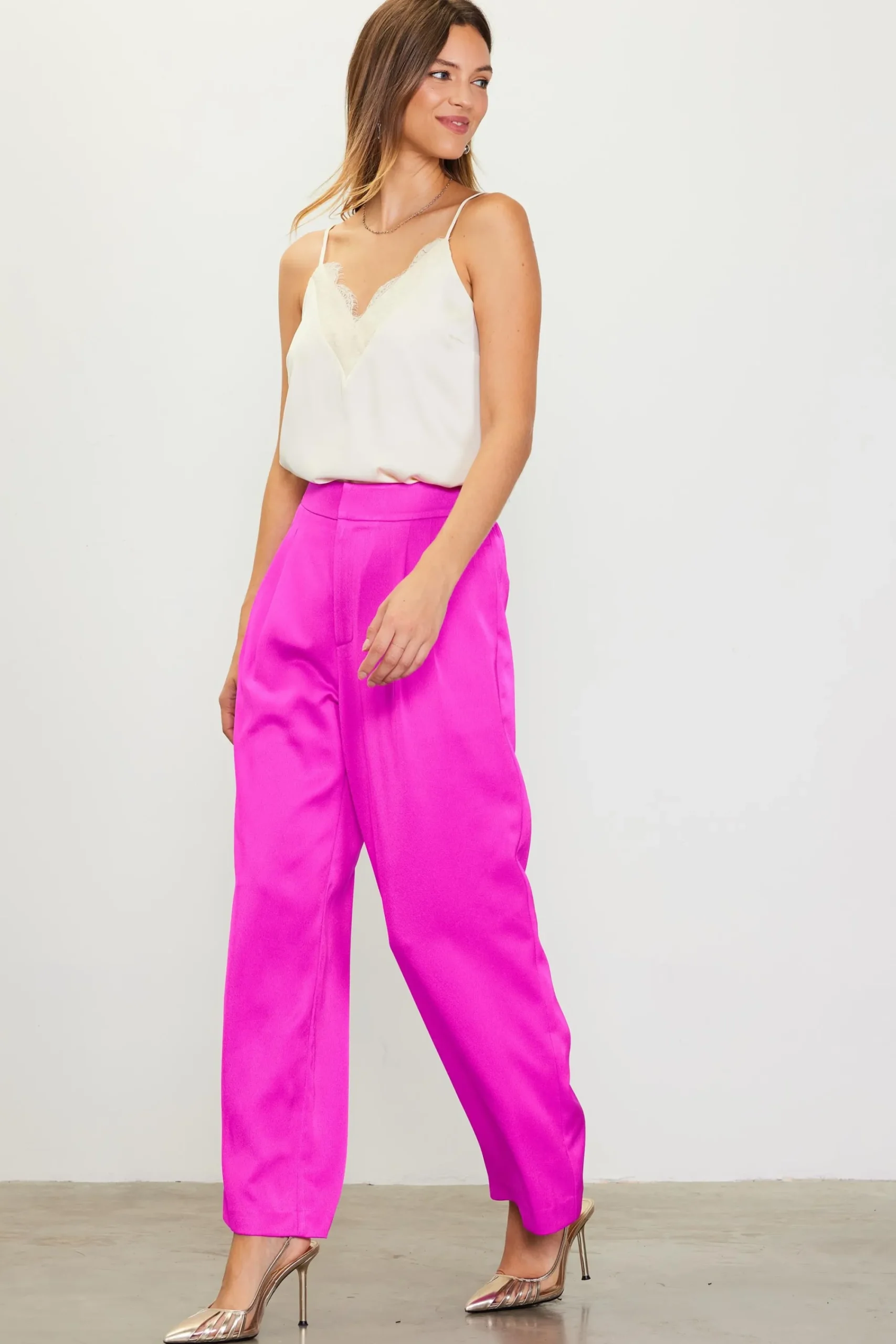SKIES ARE BLUE Pleat Wide Leg Trousers* Pants