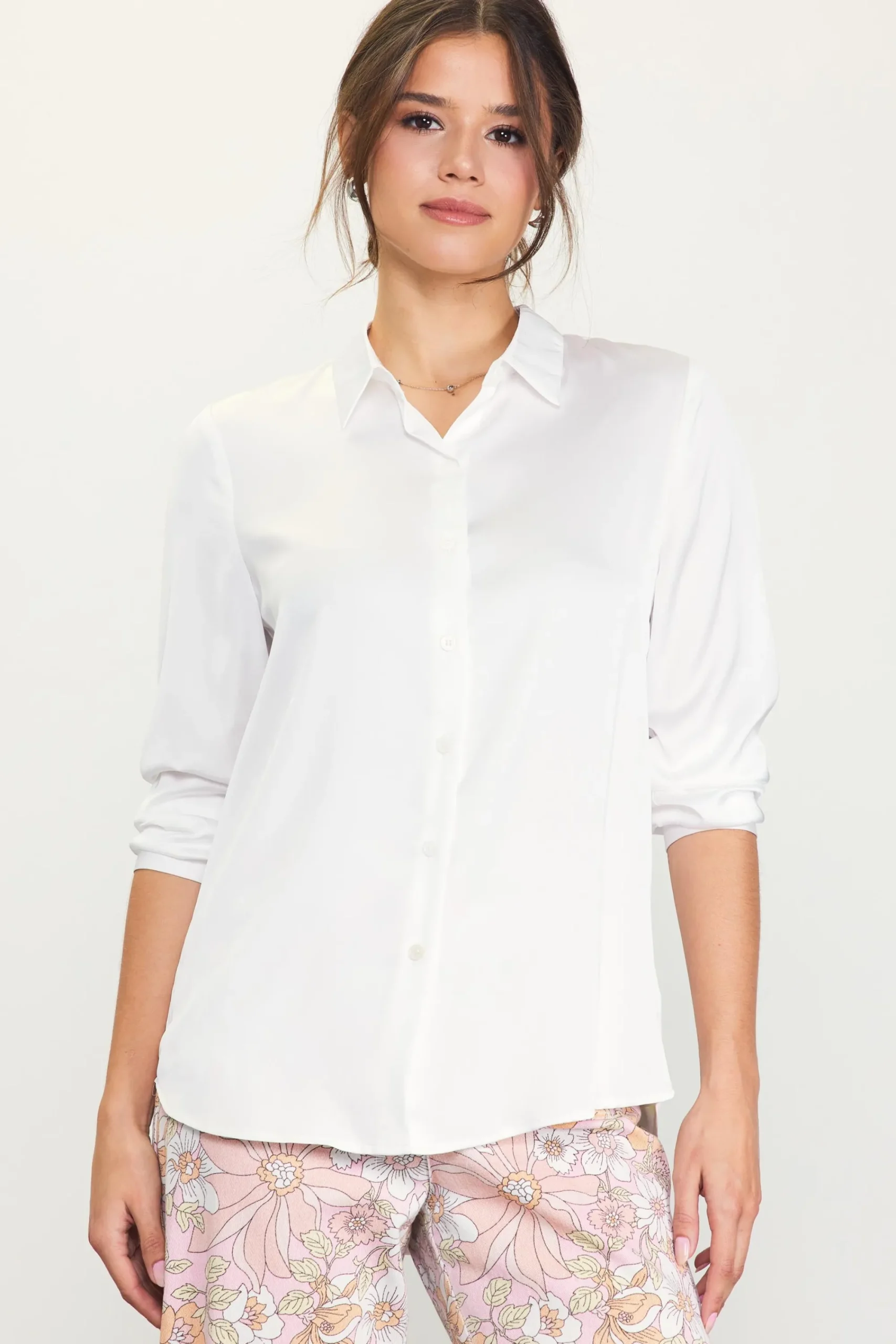 SKIES ARE BLUE Recycled Classic Button Down Top* Blouses|Long Sleeve Tops