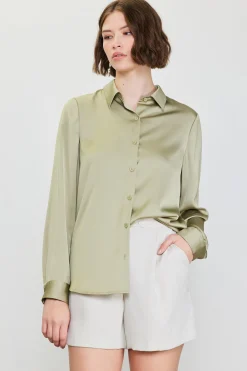 SKIES ARE BLUE Recycled Classic Button Down Top* Blouses|Long Sleeve Tops