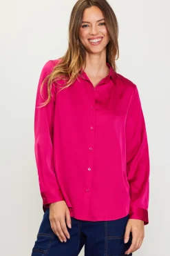 SKIES ARE BLUE Recycled Classic Button Down Top* Blouses|Long Sleeve Tops