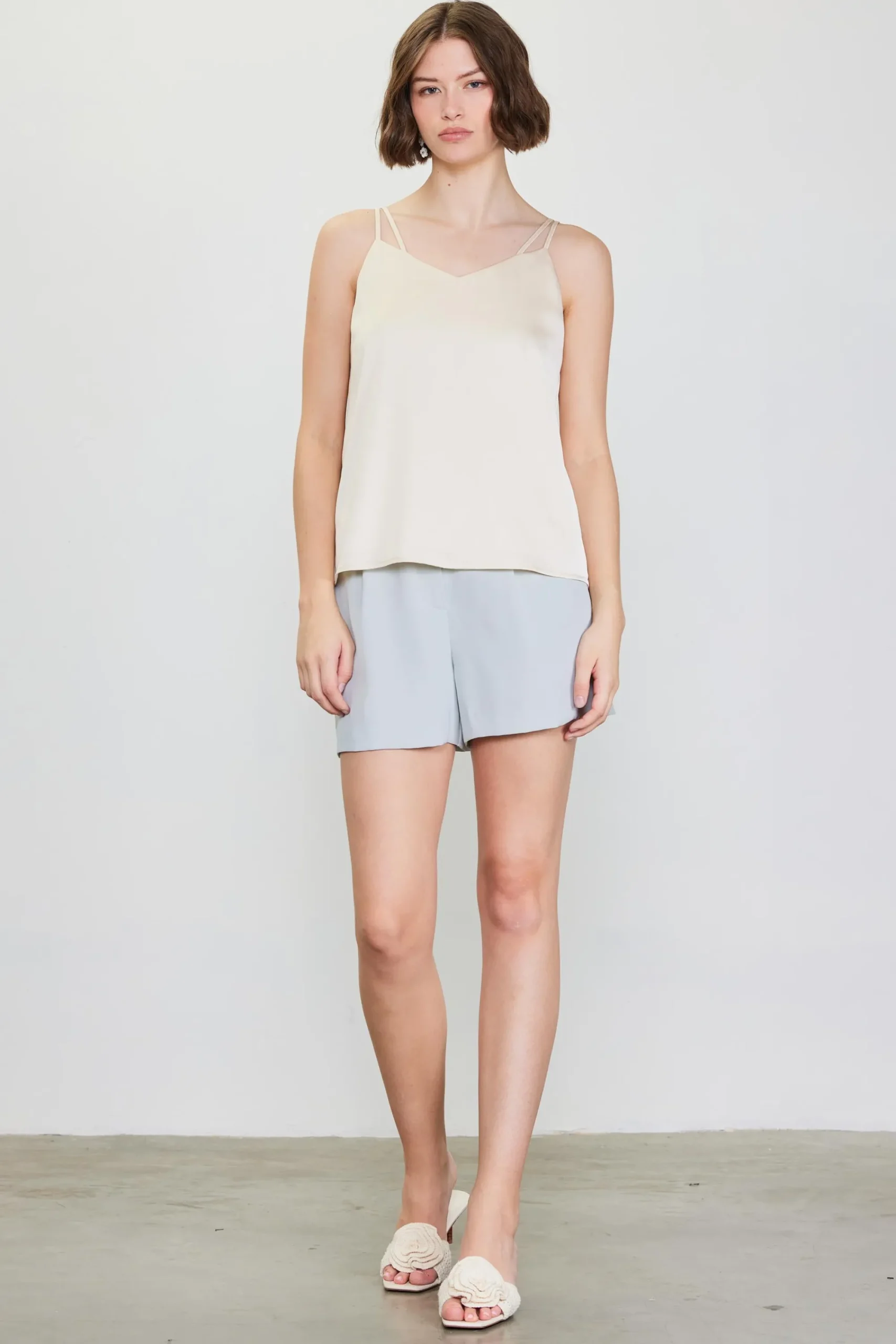 SKIES ARE BLUE Recycled Double Strap Cami* Sleeveless Tops