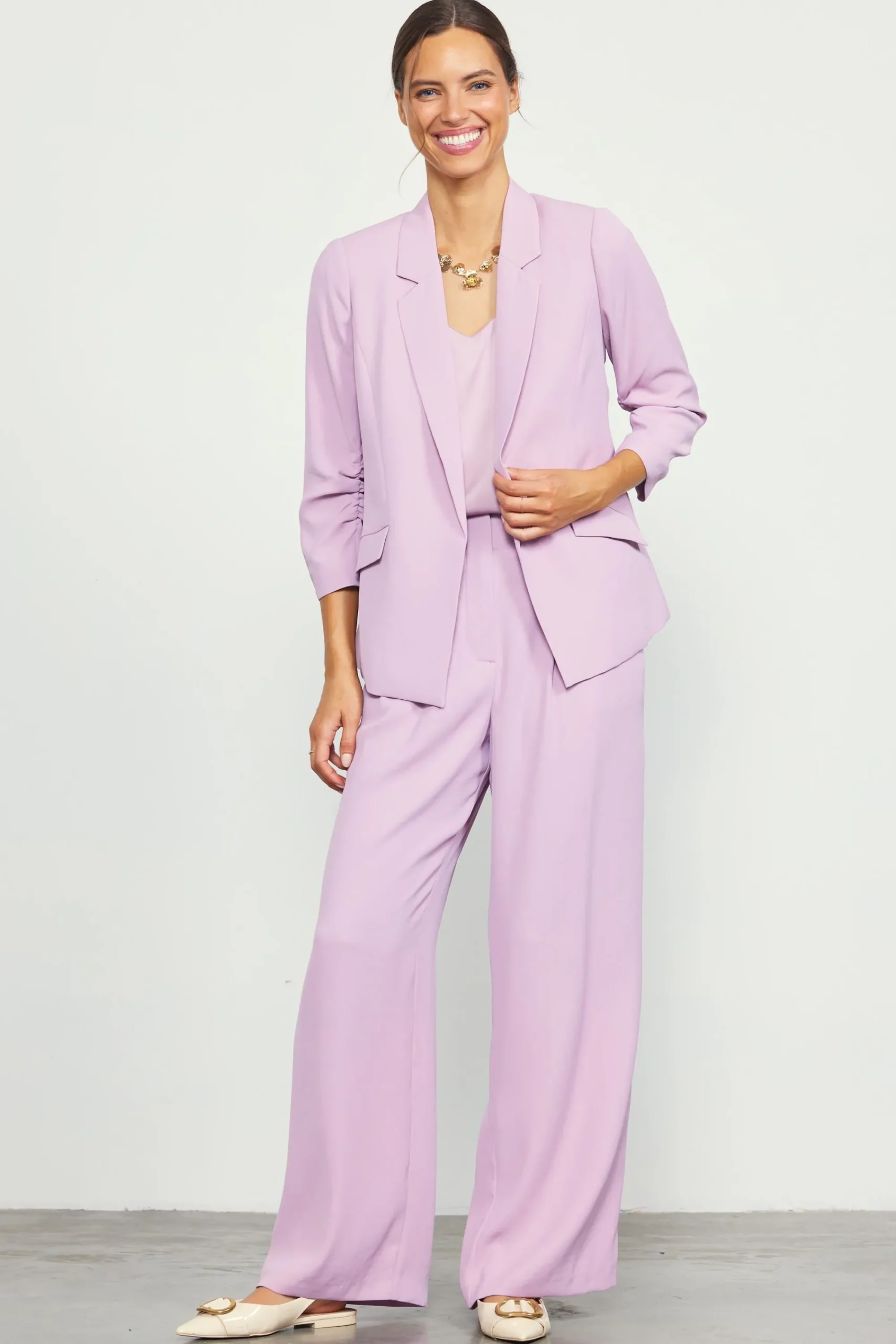 SKIES ARE BLUE Recycled Shirred Sleeve Blazer* Blazers