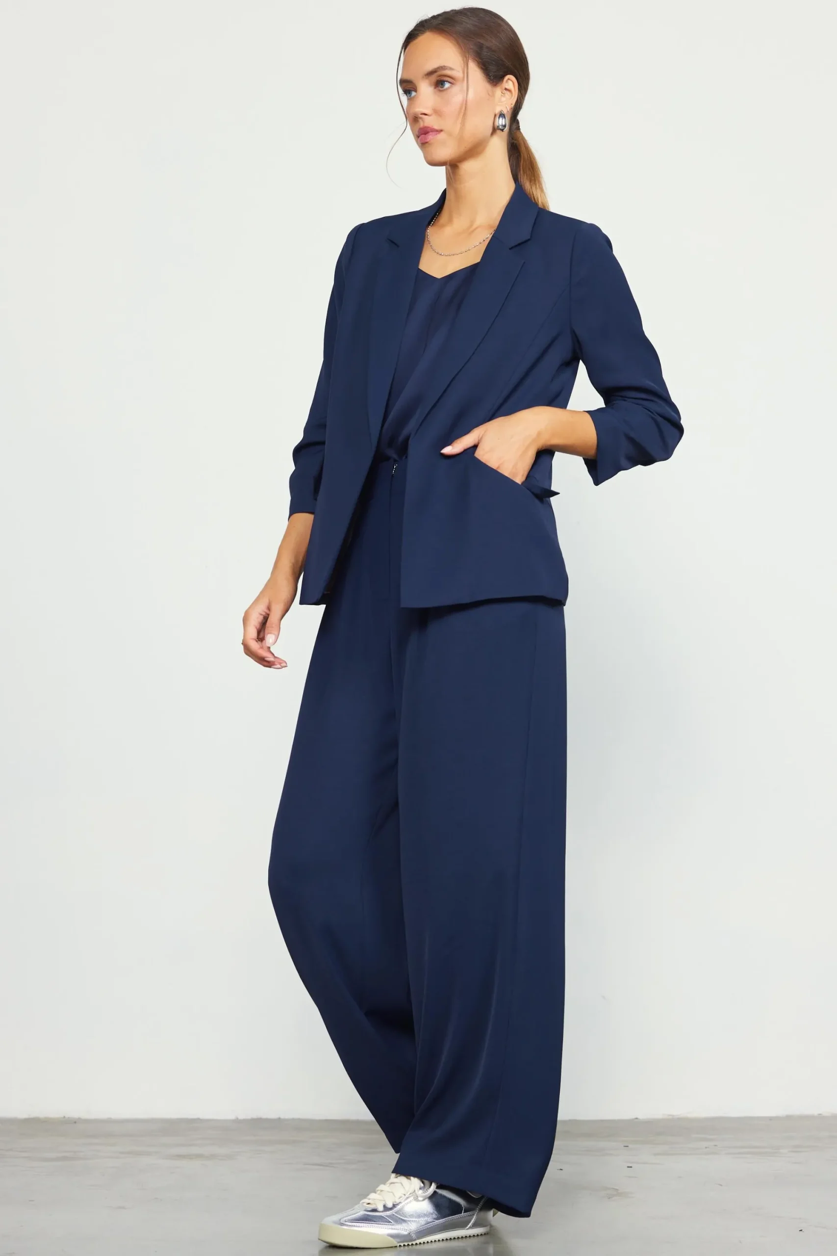 SKIES ARE BLUE Recycled Shirred Sleeve Blazer* Blazers