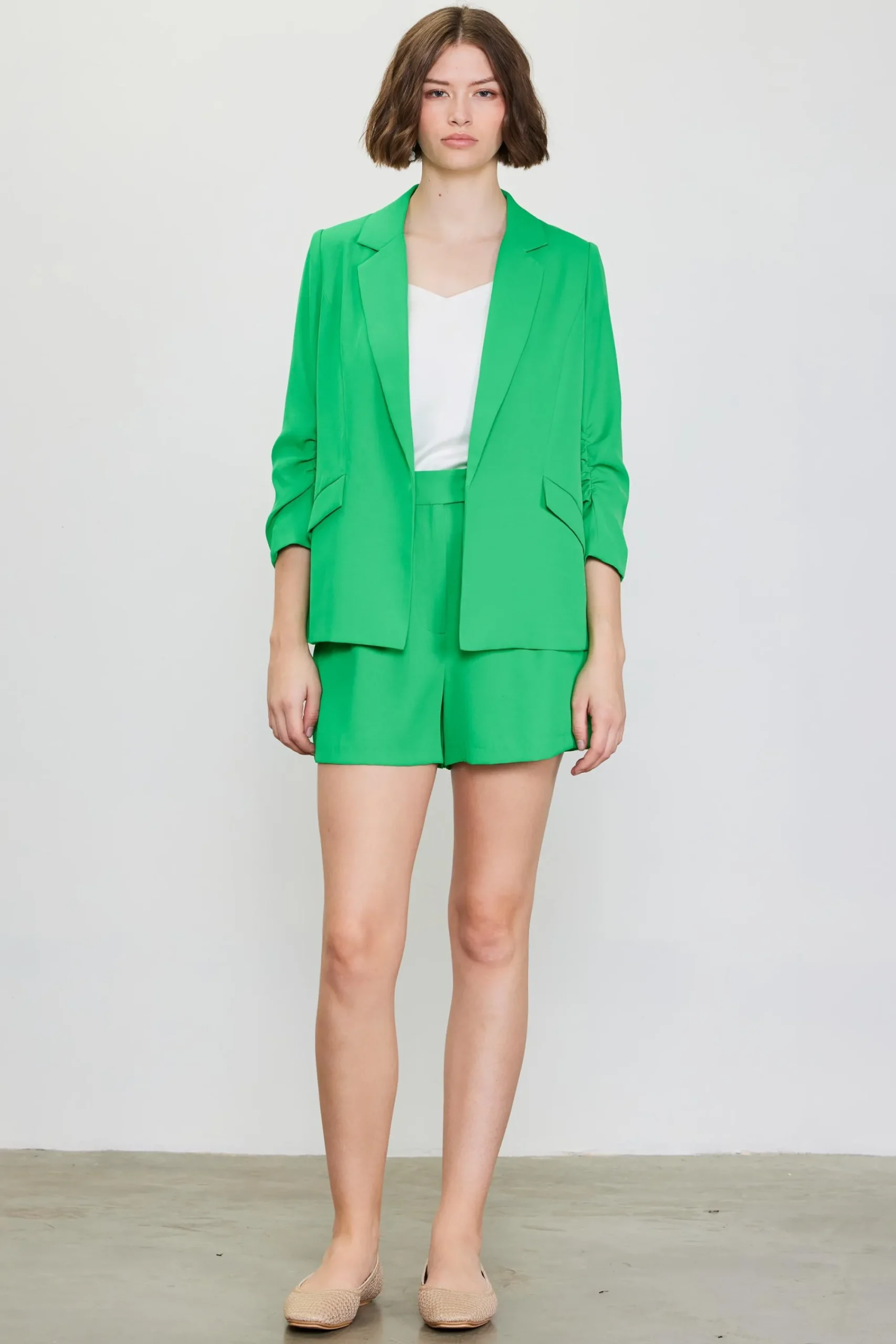 SKIES ARE BLUE Recycled Shirred Sleeve Blazer* Blazers