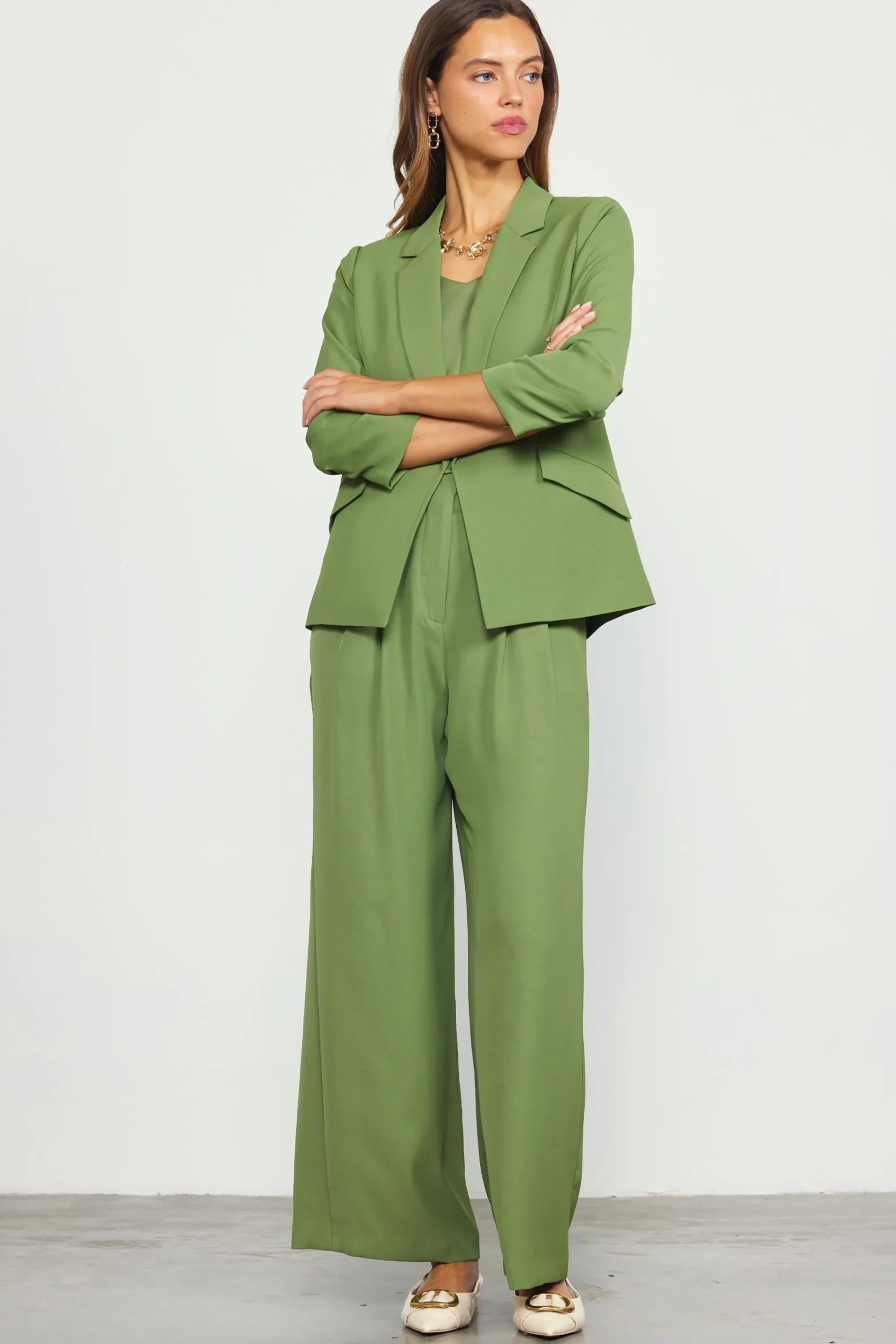 SKIES ARE BLUE Recycled Shirred Sleeve Blazer* Blazers