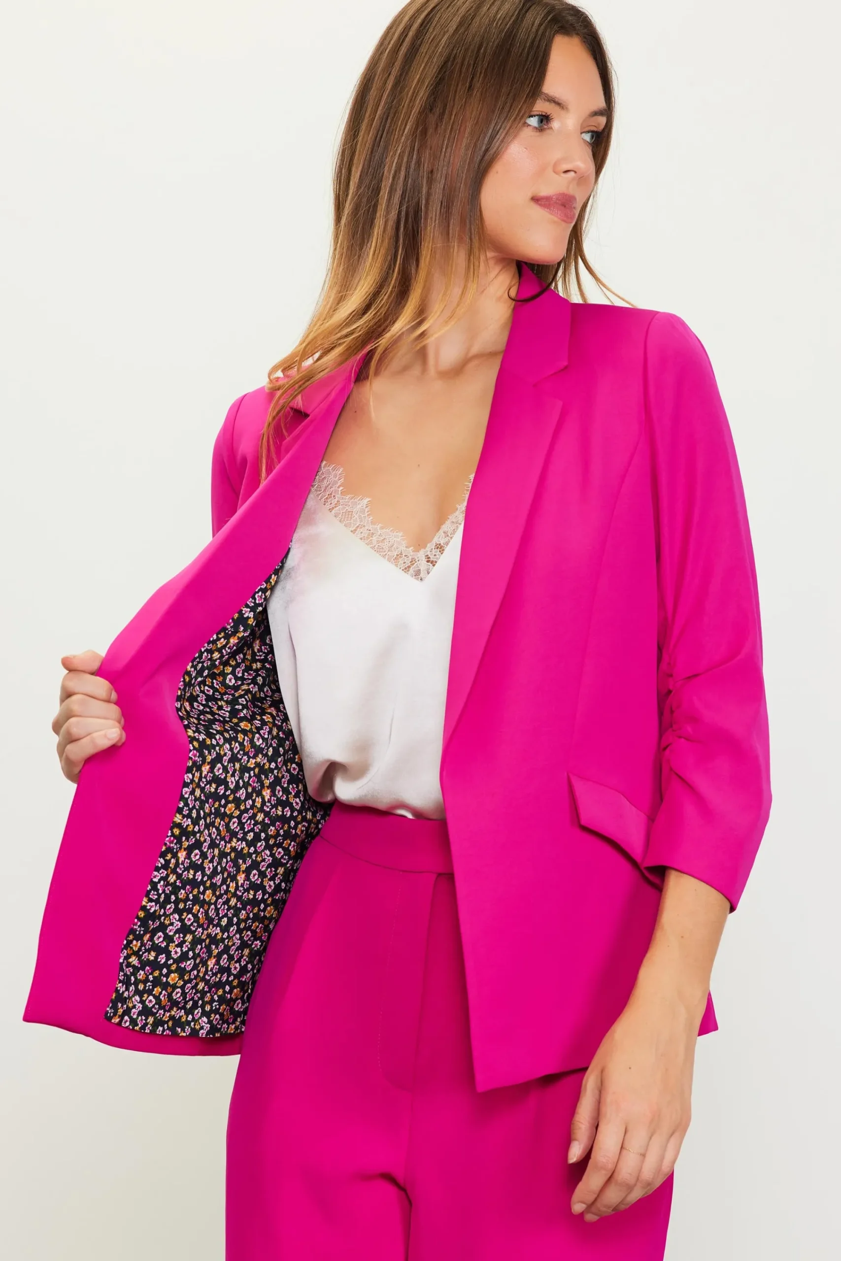 SKIES ARE BLUE Recycled Shirred Sleeve Blazer* Blazers