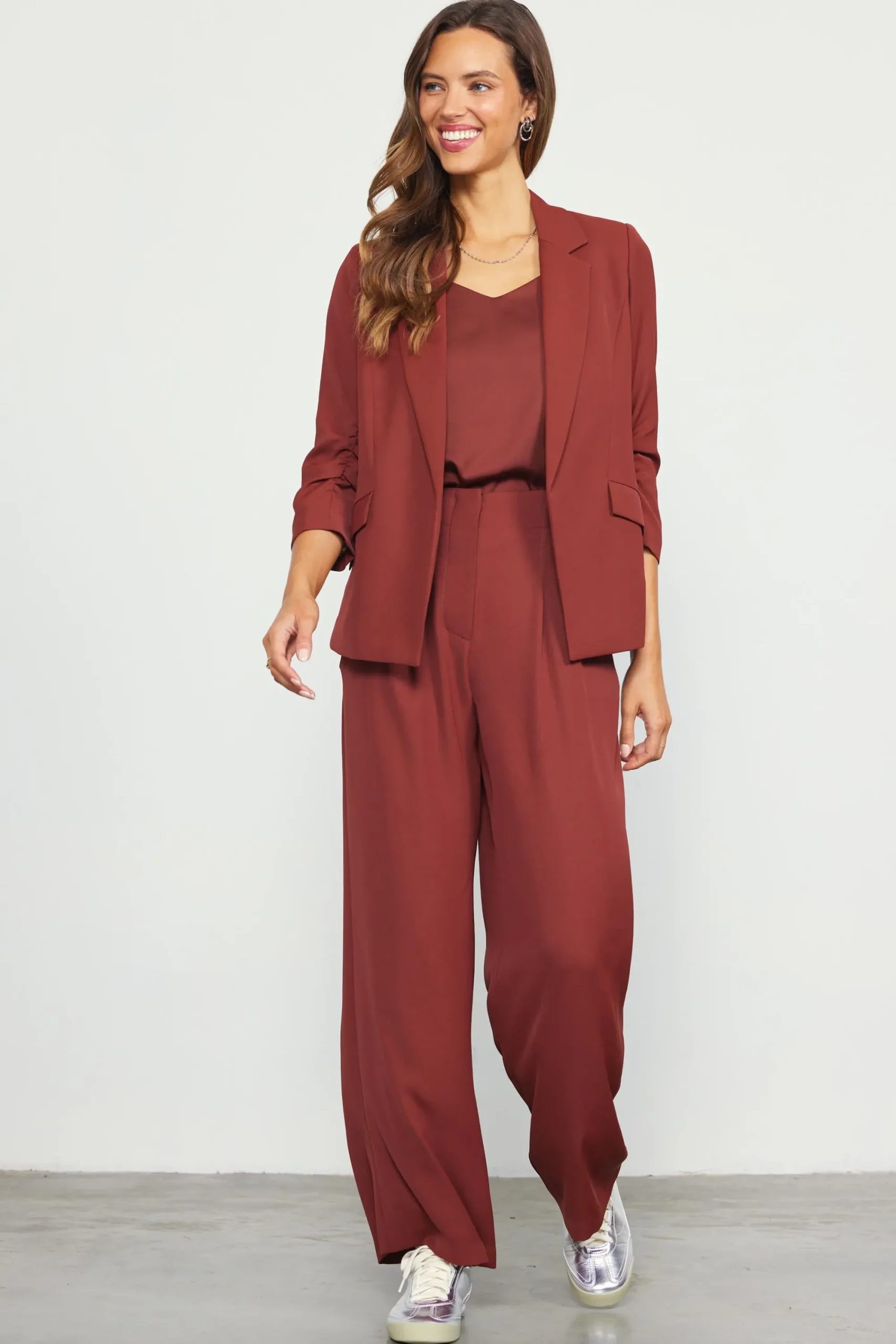 SKIES ARE BLUE Recycled Shirred Sleeve Blazer* Blazers