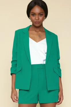 SKIES ARE BLUE Recycled Shirred Sleeve Blazer* Blazers