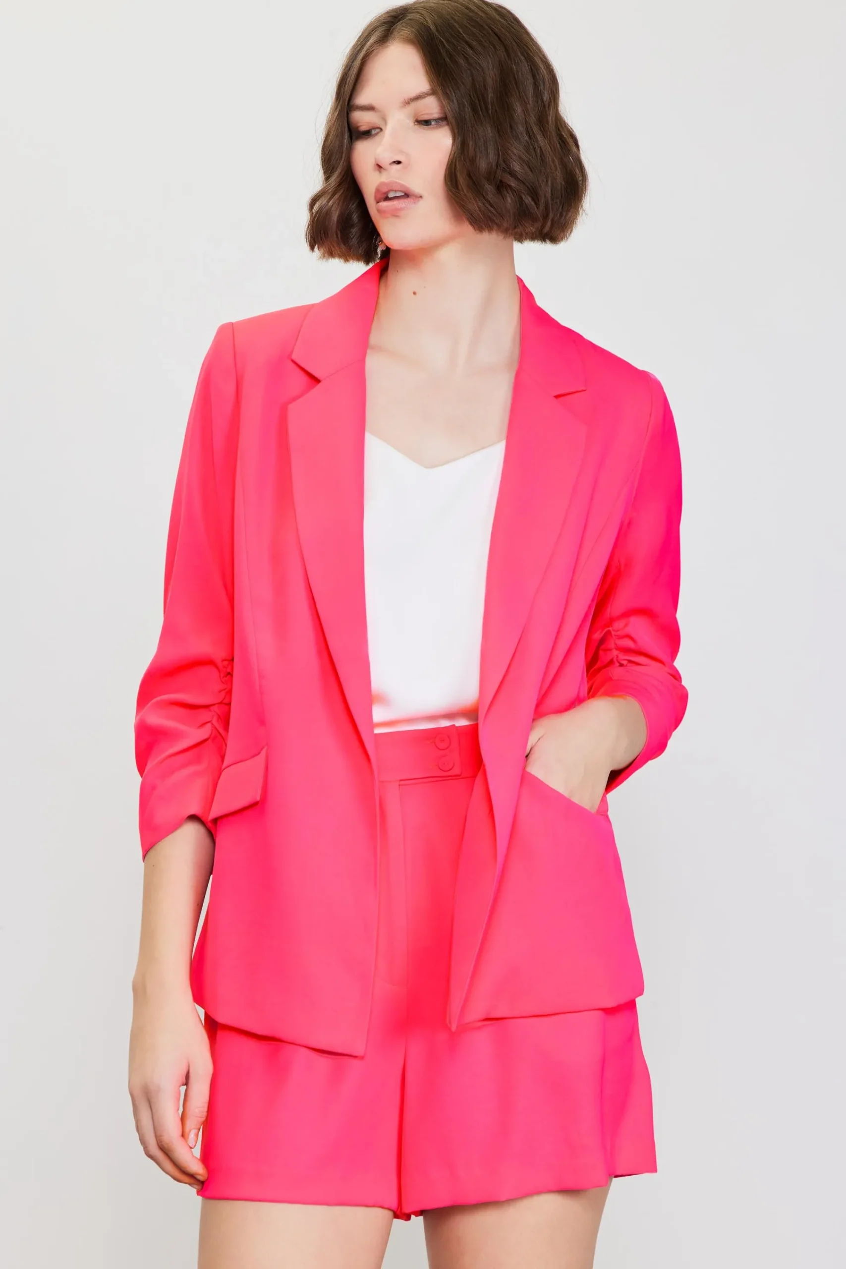 SKIES ARE BLUE Recycled Shirred Sleeve Blazer* Blazers