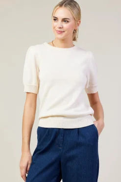 SKIES ARE BLUE Recycled Yarn Short Sleeve Sweater* Sweaters