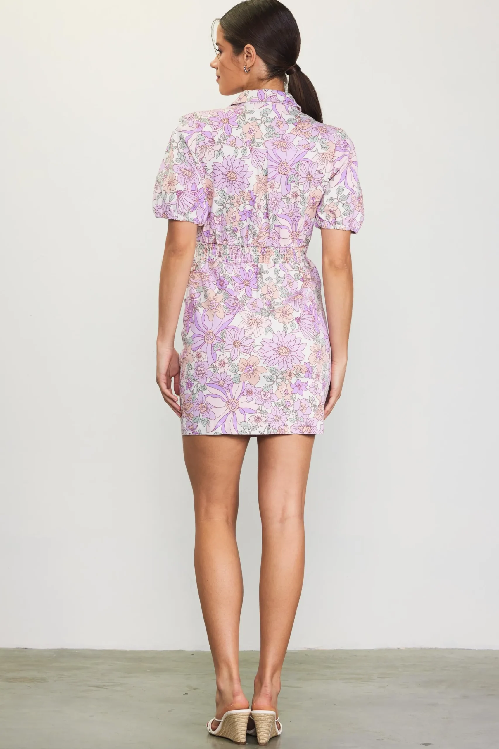 SKIES ARE BLUE Retro Collared Mini Dress* Mini Dresses
