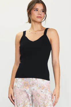 SKIES ARE BLUE Ribbed Knit Cami Top* Sleeveless Tops
