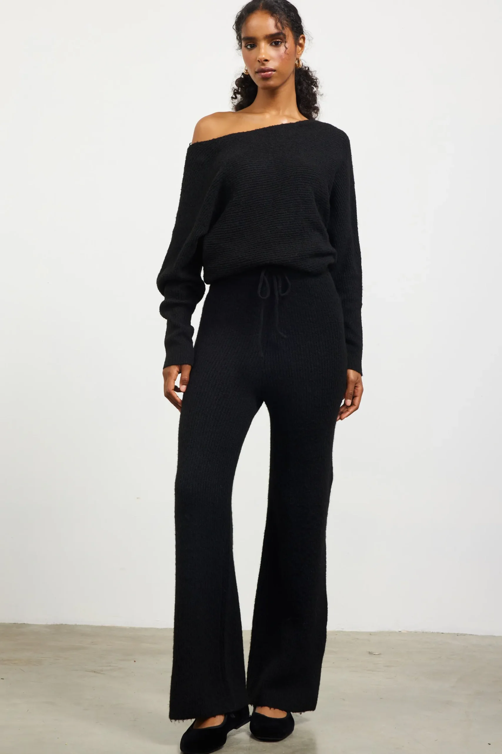 SKIES ARE BLUE Ribbed Knit Wide Leg Pants* Pants