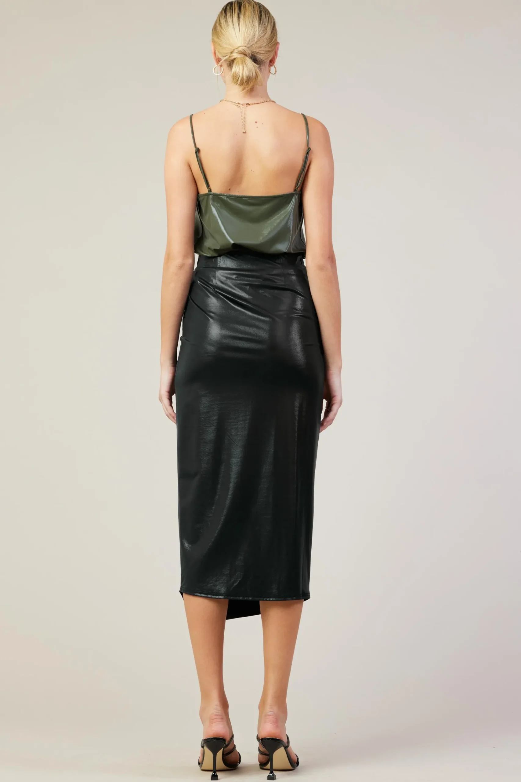 SKIES ARE BLUE Ring Tie Wrap Midi Skirt* Skirts