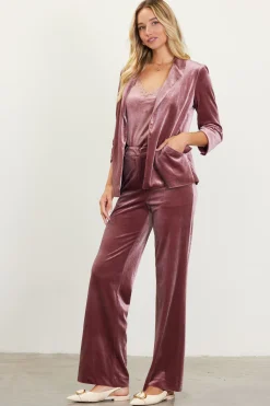 SKIES ARE BLUE Ruched Velvet Blazer* Blazers