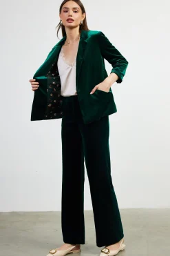 SKIES ARE BLUE Ruched Velvet Blazer* Blazers