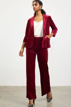 SKIES ARE BLUE Ruched Velvet Blazer* Blazers