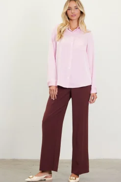 SKIES ARE BLUE Satin Button Down Top* Blouses|Long Sleeve Tops