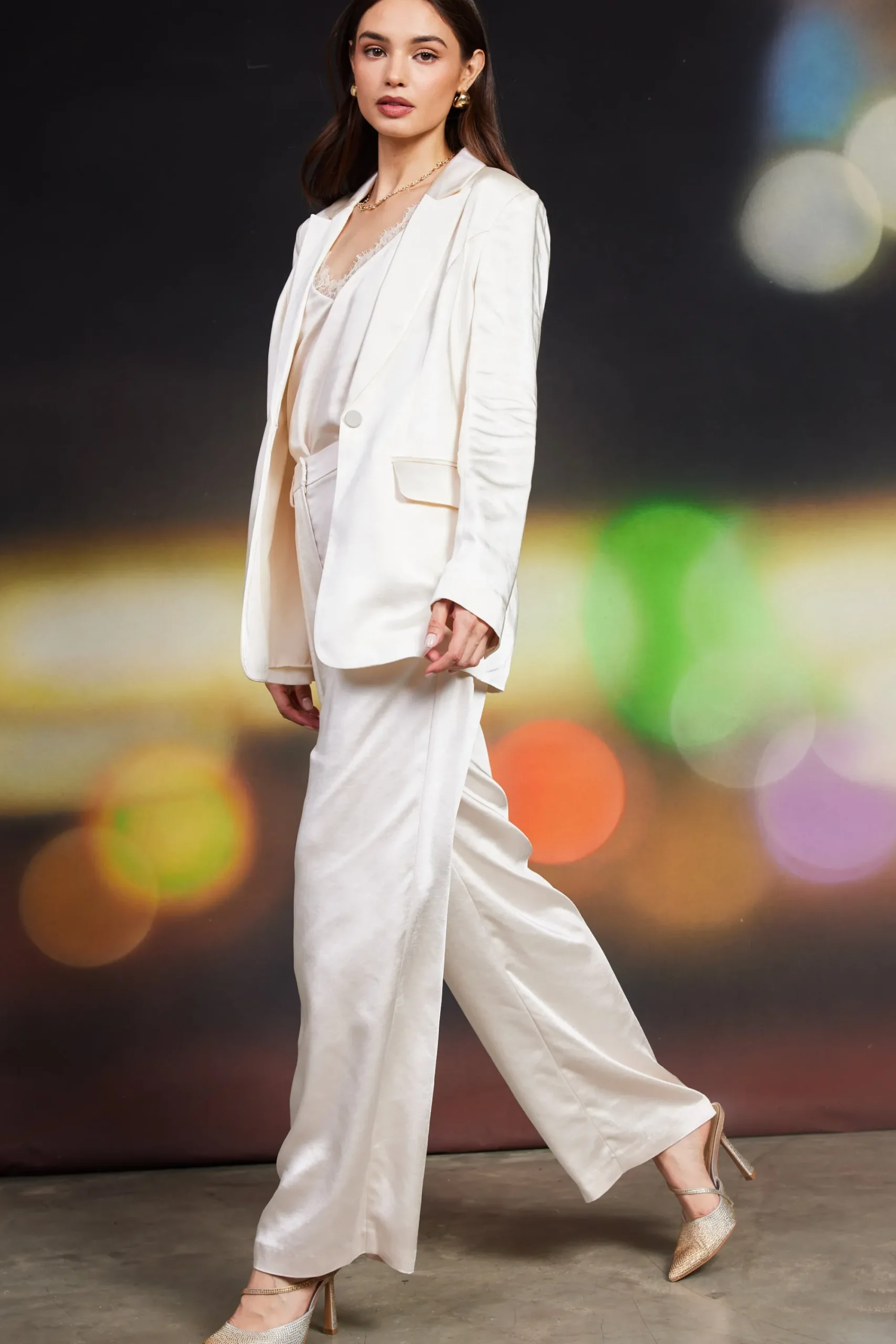 SKIES ARE BLUE Satin Tailored Blazer* Blazers