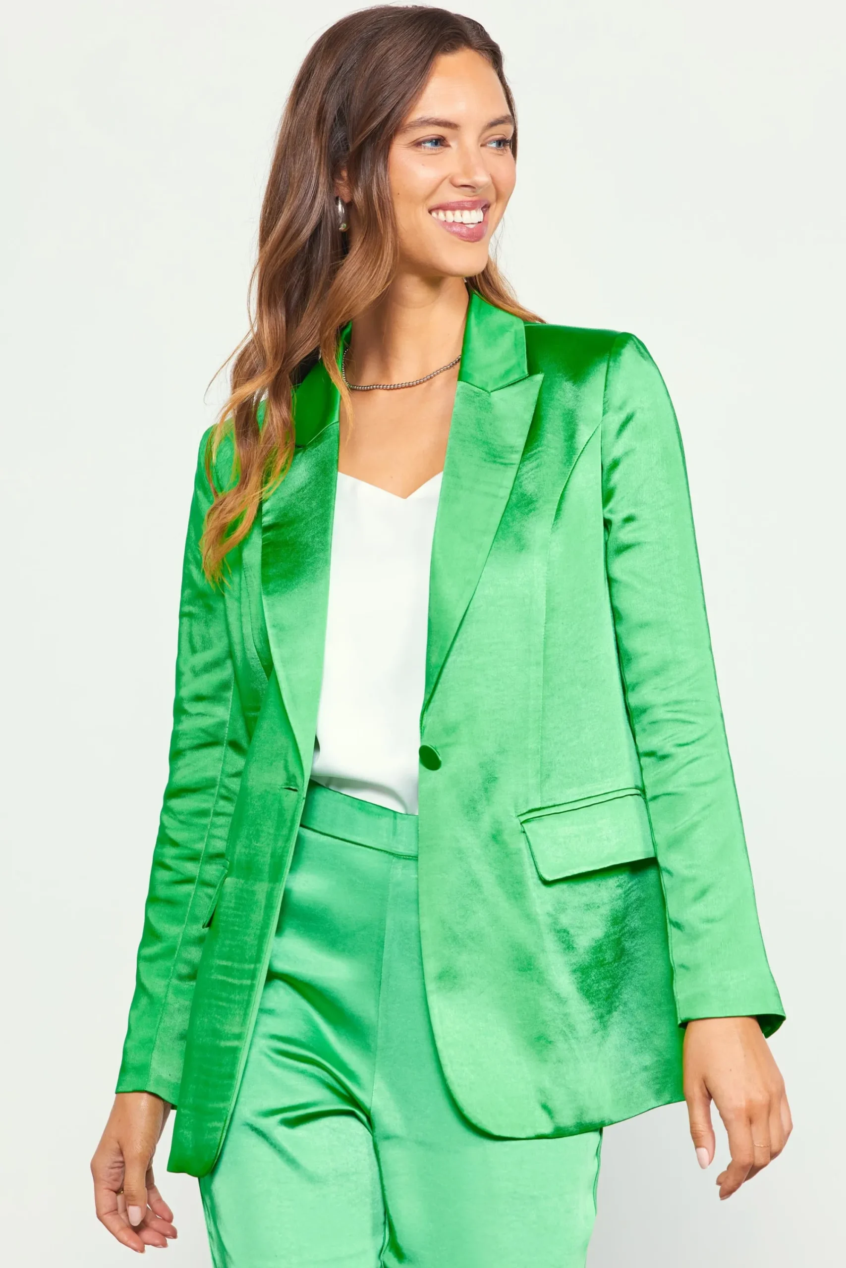 SKIES ARE BLUE Satin Tailored Blazer* Blazers