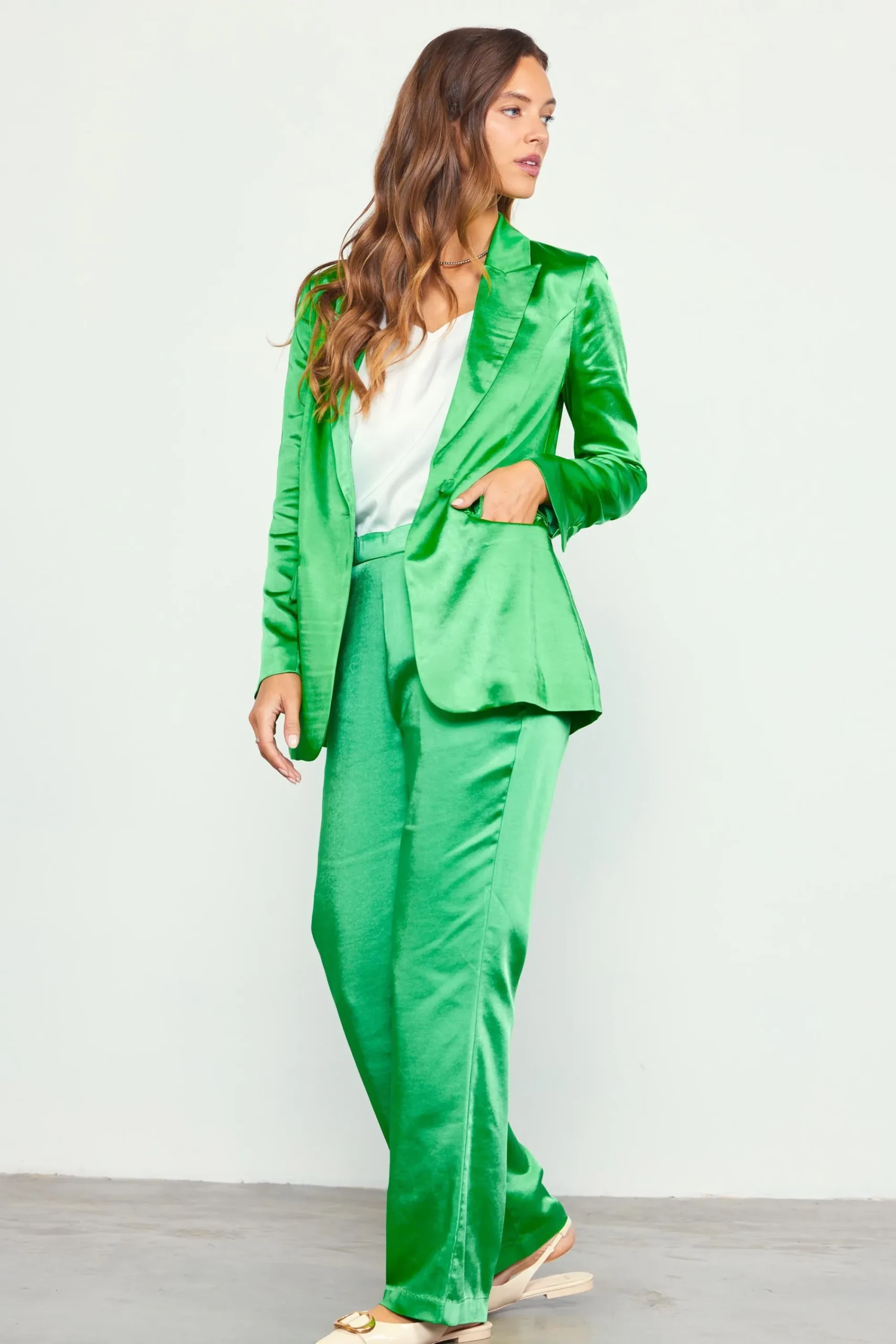 SKIES ARE BLUE Satin Tailored Blazer* Blazers