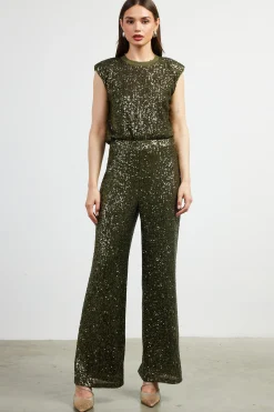 SKIES ARE BLUE Sequin Flared Pants* Pants