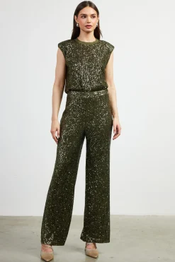 SKIES ARE BLUE Sequin Flared Pants* Pants