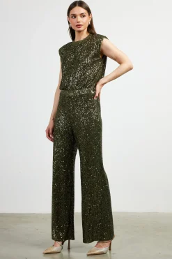 SKIES ARE BLUE Sequin Flared Pants* Pants