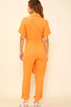 SKIES ARE BLUE Short Sleeve Gauze Jumpsuit* Jumpsuits