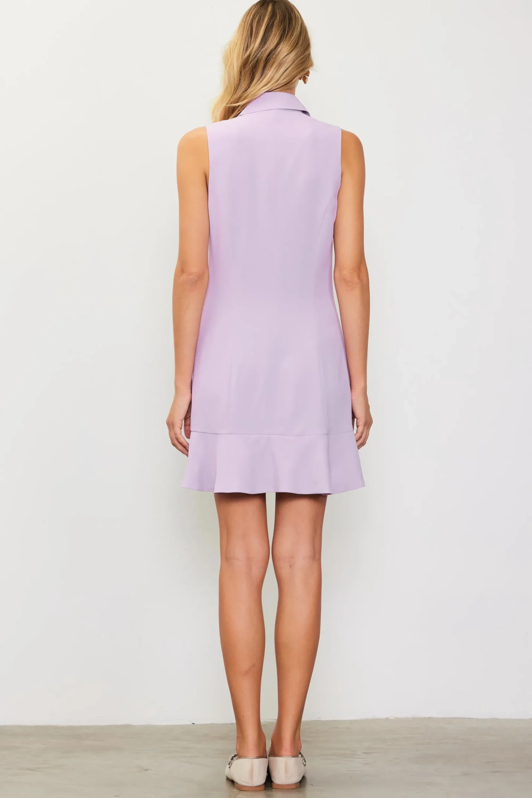 SKIES ARE BLUE Sleeveless Double Breasted Coat Dress* Mini Dresses