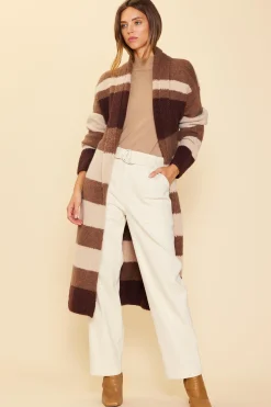 SKIES ARE BLUE Striped Cardigan With Tie* Outerwear|Sweaters